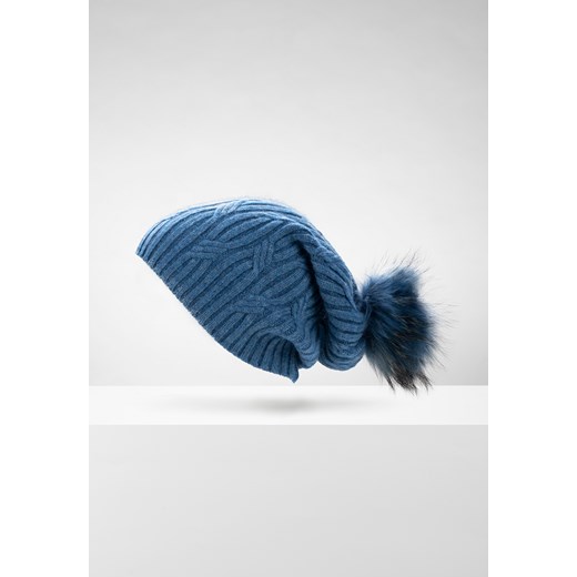 Niebieska zimowa czapka smerfetka ze splotem ze sklepu Molton w kategorii Czapki zimowe damskie - zdjęcie 165687145