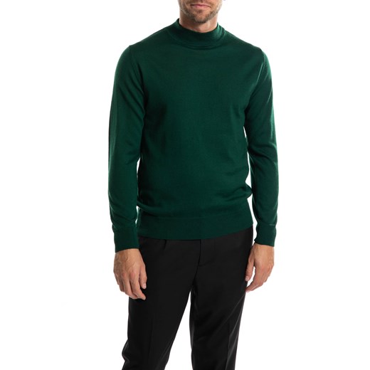Takeshy Kurosawa Sweter | 83476 | Maglia Lupetto Calato Lana | Mężczyzna | Zielony ze sklepu ubierzsie.com w kategorii Swetry męskie - zdjęcie 165688156