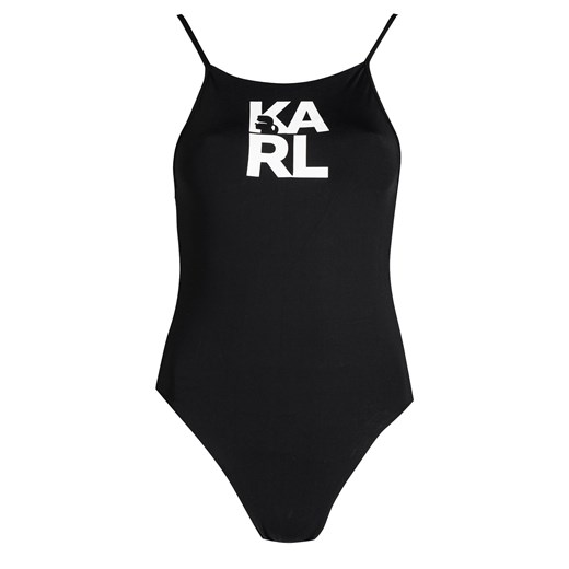 Karl Lagerfeld Strój Kąpielowy "Logo" | KL22WOP01 | Printed Logo | Kobieta | Czarny ze sklepu ubierzsie.com w kategorii Stroje kąpielowe - zdjęcie 165692905