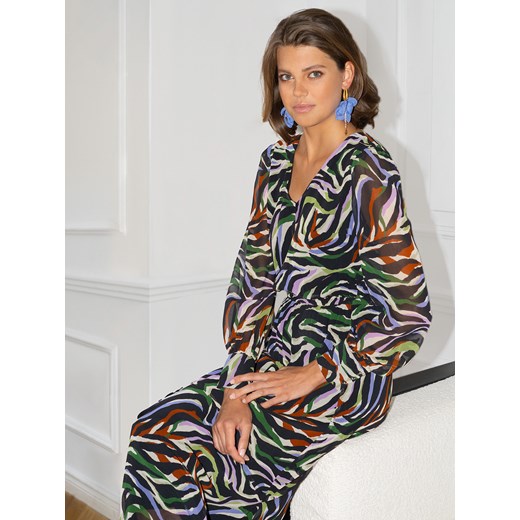 Sukienka maxi kolorowa z asymetrycznym dołem L'AF Aida ze sklepu Eye For Fashion w kategorii Sukienki - zdjęcie 165701149