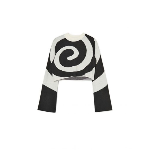 Cropp - Biało-czarny sweter - kremowy Cropp L Cropp