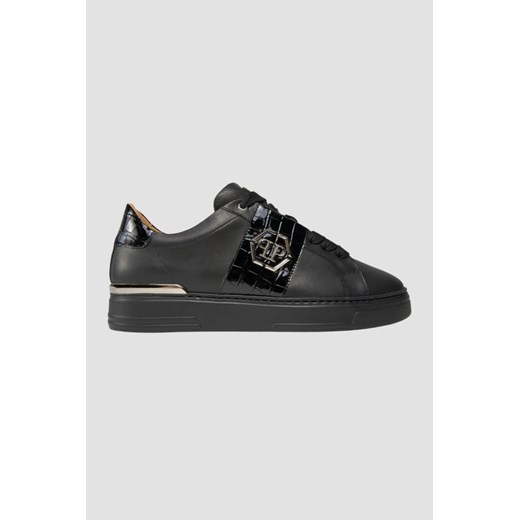 PHILIPP PLEIN Czarne sneakersy Leather Lo-top, Wybierz rozmiar 42 ze sklepu outfit.pl w kategorii Trampki męskie - zdjęcie 165701726