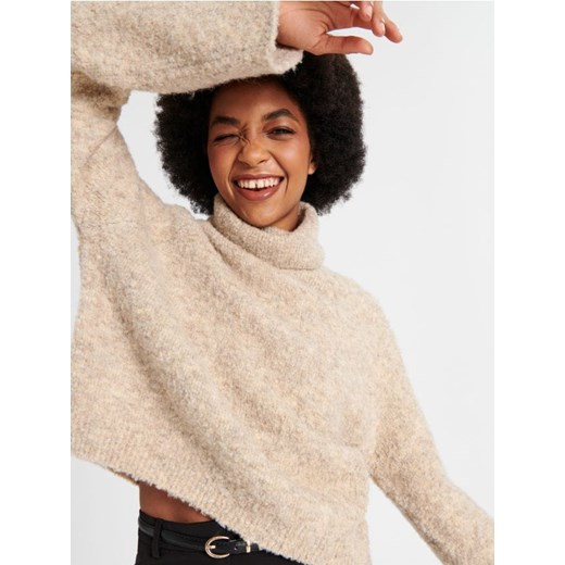 Sinsay - Sweter oversize z wełną - kremowy ze sklepu Sinsay w kategorii Swetry damskie - zdjęcie 165704206