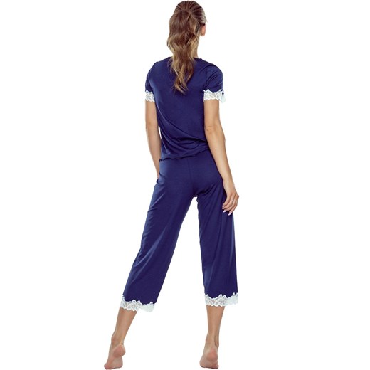 Piżama damska z krótkim rękawkiem i spodniami 3/4 Aster, Kolor granatowo-ecru, Rozmiar S, Eldar ze sklepu Intymna w kategorii Piżamy damskie - zdjęcie 165707058