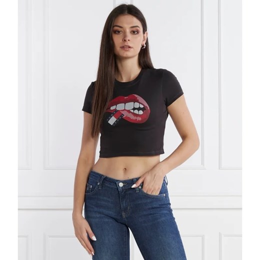 Tommy Jeans bluzka damska bawełniana czarna młodzieżowa 