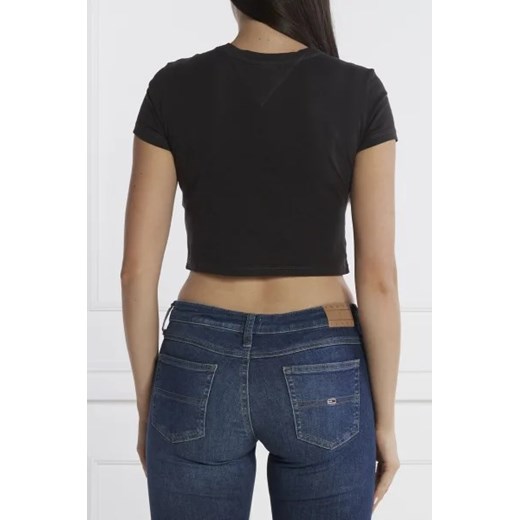 Tommy Jeans bluzka damska z okrągłym dekoltem bawełniana młodzieżowa 