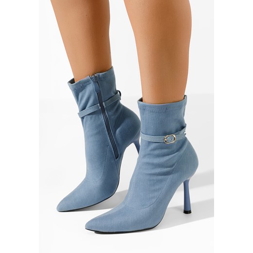 Niebieskie botki na szpilce Gioia ze sklepu Zapatos w kategorii Botki - zdjęcie 165707576