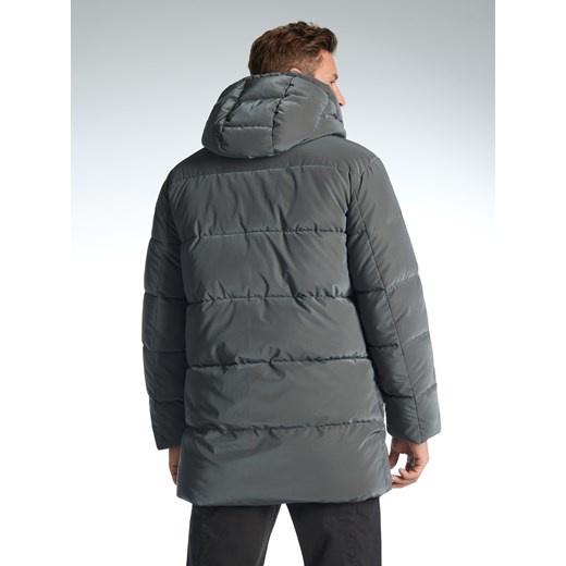 Sinsay - Kurtka puffer z kapturem - szary Sinsay L Sinsay