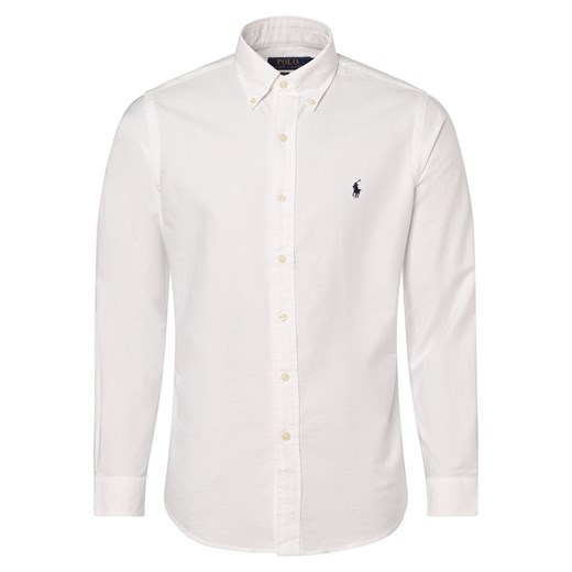 Polo Ralph Lauren Koszula męska Mężczyźni Modern Fit Bawełna biały jednolity button down ze sklepu vangraaf w kategorii Koszule męskie - zdjęcie 165716799