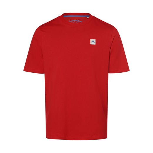 Scotch & Soda T-shirt męski Mężczyźni Bawełna czerwony jednolity ze sklepu vangraaf w kategorii T-shirty męskie - zdjęcie 165716897