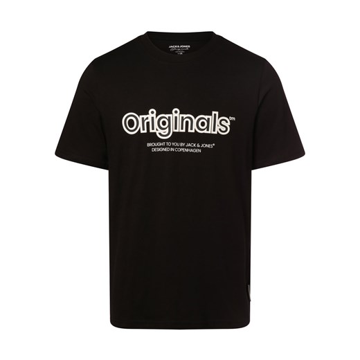 Jack & Jones T-shirt męski Mężczyźni Bawełna czarny nadruk ze sklepu vangraaf w kategorii T-shirty męskie - zdjęcie 165716948