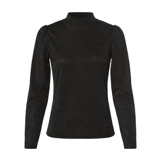 Oui Damska koszulka z długim rękawem Kobiety wiskoza czarny jednolity ze sklepu vangraaf w kategorii Bluzki damskie - zdjęcie 165716975