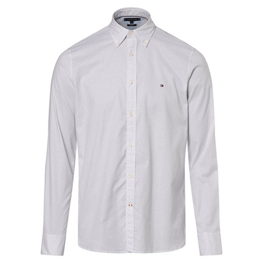 Tommy Hilfiger Koszula męska Mężczyźni Slim Fit Bawełna biały wzorzysty ze sklepu vangraaf w kategorii Koszule męskie - zdjęcie 165717065