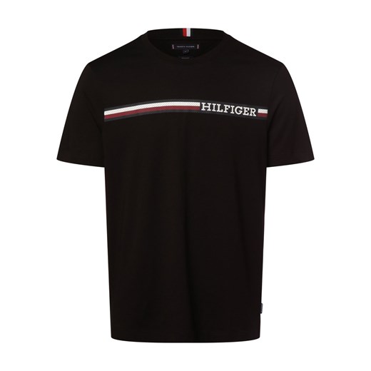 Tommy Hilfiger T-shirt męski Mężczyźni Bawełna czarny nadruk ze sklepu vangraaf w kategorii T-shirty męskie - zdjęcie 165717077