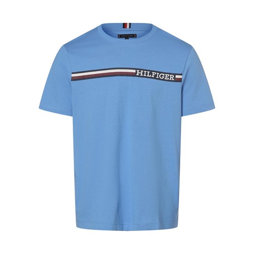 Tommy Hilfiger T-shirt męski Mężczyźni Bawełna jasnoniebieski nadruk ze sklepu vangraaf w kategorii T-shirty męskie - zdjęcie 165717078
