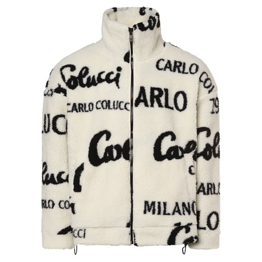 Carlo Colucci Męska bluza rozpinana Mężczyźni Sztuczne włókno écru wzorzysty ze sklepu vangraaf w kategorii Kurtki męskie - zdjęcie 165717136
