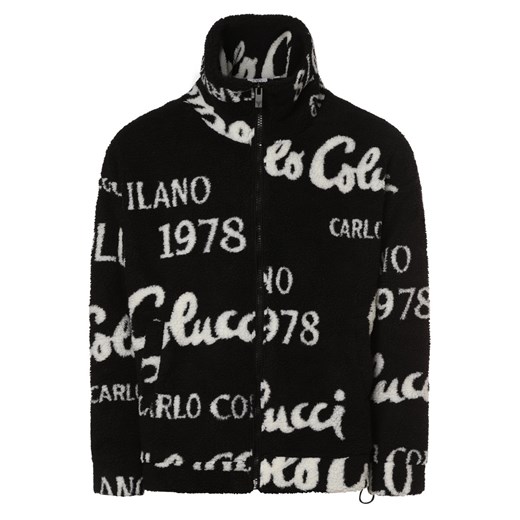 Carlo Colucci Męska bluza rozpinana Mężczyźni Sztuczne włókno czarny wzorzysty ze sklepu vangraaf w kategorii Kurtki męskie - zdjęcie 165717137