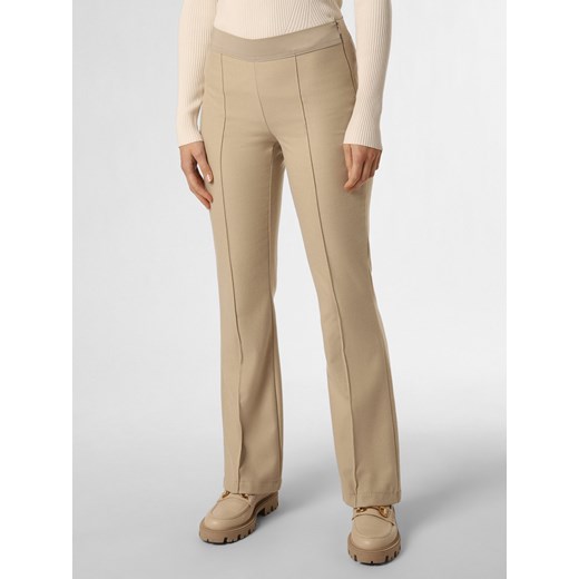 VG Spodnie Kobiety Sztuczne włókno beżowy jednolity ze sklepu vangraaf w kategorii Spodnie damskie - zdjęcie 165717598