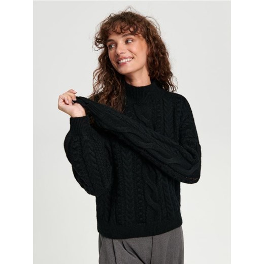 Sinsay - Sweter z ozdobnym splotem - czarny ze sklepu Sinsay w kategorii Swetry damskie - zdjęcie 165719536