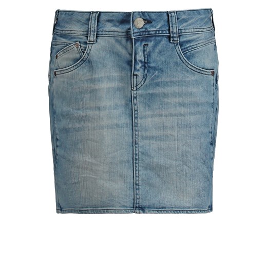 Herrlicher GWYN Spódnica jeansowa blust light zalando niebieski bawełna