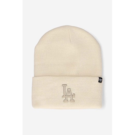 47brand czapka Angeles Dodgers Haymake kolor beżowy ze sklepu ANSWEAR.com w kategorii Czapki zimowe męskie - zdjęcie 165738148