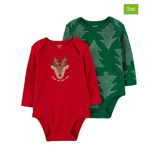 carter&apos;s Body (2 szt.) w kolorze zielonym i czerwonym ze sklepu Limango Polska w kategorii Body niemowlęce - zdjęcie 165742196