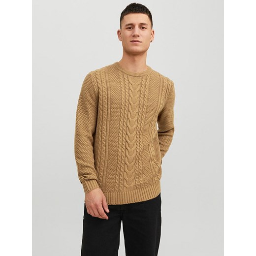 Jack &amp; Jones Sweter w kolorze jasnobrązowym ze sklepu Limango Polska w kategorii Swetry męskie - zdjęcie 165742568