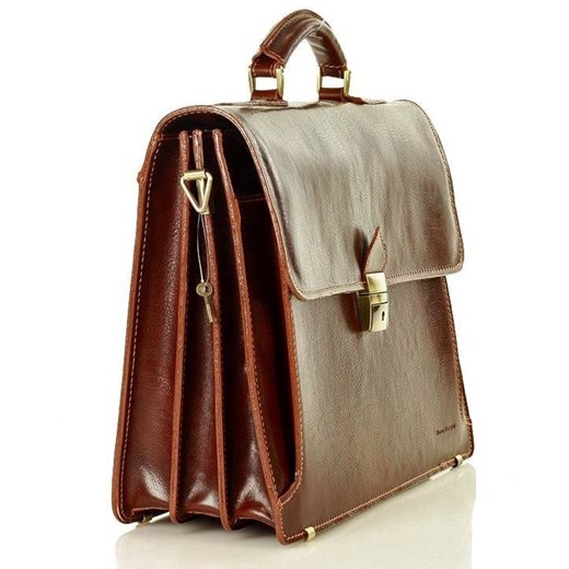 Teczka męska skórzana MARCO MAZZINI handmade - ROBERTO Classic brązowa uniwersalny wyprzedaż Verostilo