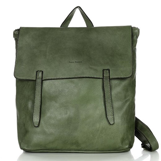 Marco Mazzini Plecak Indiana Jones genuine leather A4 zielony ze sklepu Verostilo w kategorii Plecaki - zdjęcie 165744276