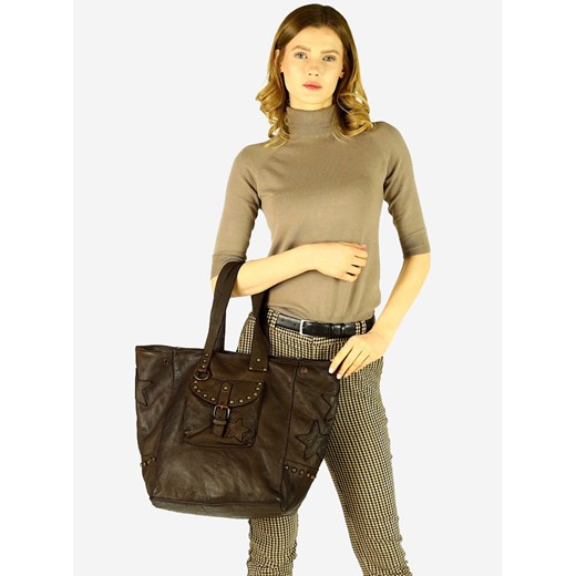 MARCO MAZZINI Oryginalna Torba damska skórzana z kieszonką shopper leather star uniwersalny Verostilo okazja
