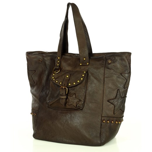 MARCO MAZZINI Oryginalna Torba damska skórzana z kieszonką shopper leather star uniwersalny Verostilo okazja
