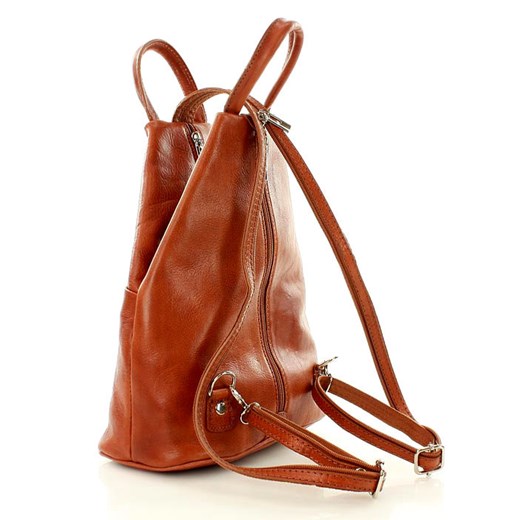 Kultowy plecak damski vegetable leather - MARCO MAZZINI brąz camel Vera Pelle uniwersalny Verostilo wyprzedaż