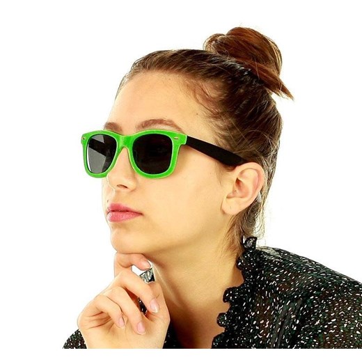 Kwadratowe okulary przeciwsłoneczne MAZZINI  RETRO CUTE zielony Looks Style Eyewaer uniwersalny promocja Verostilo