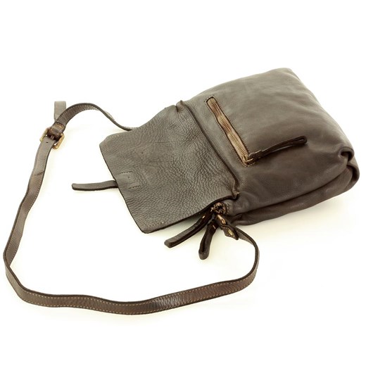 MARCO MAZZINI Torebka skórzana messenger retro bag ciemny brąz caffe uniwersalny okazja Verostilo