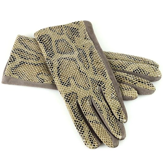 Rękawiczki damskie WĄŻ - beż ze sklepu Verostilo w kategorii Rękawiczki damskie - zdjęcie 165748118