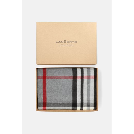 Szal Szary w Kratę Tartan Unisex Lancerto okazyjna cena Lancerto S.A.