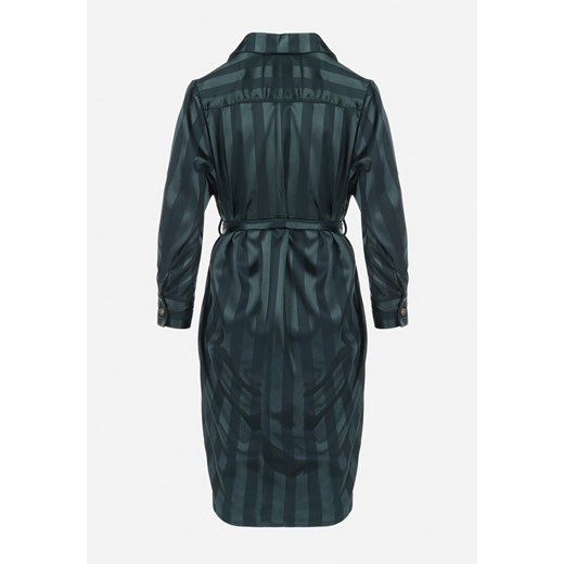 Born2be sukienka satynowa na uczelnię z kołnierzykiem koszulowa mini 