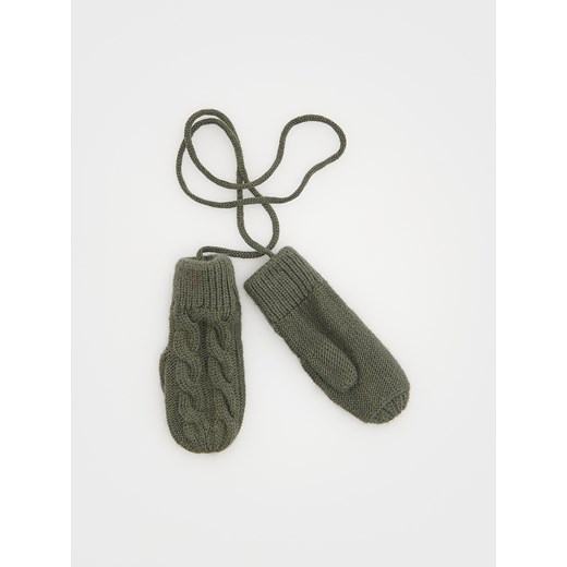 Reserved - Jednopalczaste rękawiczki na sznurku - zielony ze sklepu Reserved w kategorii Rękawiczki dziecięce - zdjęcie 165752276