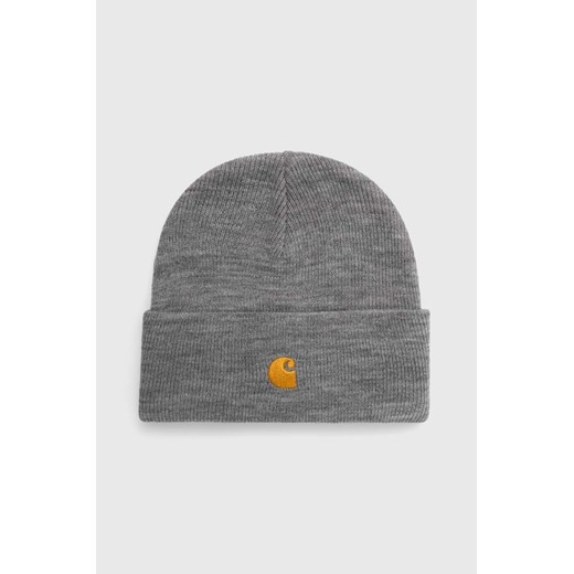 Carhartt WIP czapka Chase Beanie kolor szary z grubej dzianiny I026222.00MXX ze sklepu PRM w kategorii Czapki zimowe damskie - zdjęcie 165753839