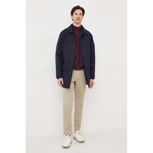 Polo Ralph Lauren płaszcz wełniany kolor granatowy przejściowy Polo Ralph Lauren L ANSWEAR.com
