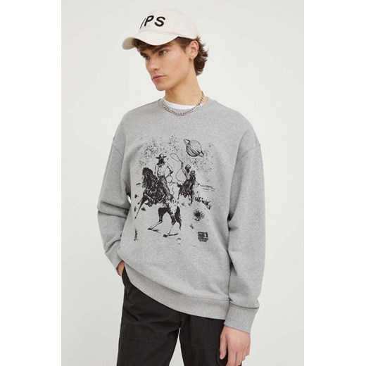 Levi&apos;s bluza bawełniana męska kolor szary z nadrukiem ze sklepu ANSWEAR.com w kategorii Bluzy męskie - zdjęcie 165756118