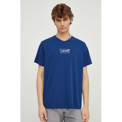 Levi&apos;s t-shirt męski kolor niebieski z nadrukiem S ANSWEAR.com