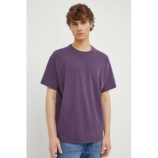 Levi&apos;s t-shirt bawełniany męski kolor fioletowy gładki ze sklepu ANSWEAR.com w kategorii T-shirty męskie - zdjęcie 165756695