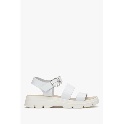 Estro: Białe sandały damskie na platformie z grubych pasków ze sklepu Estro w kategorii Sandały damskie - zdjęcie 165761669