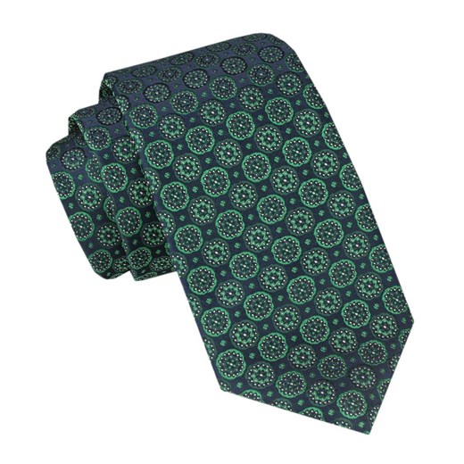 Męski Krawat - Alties - Kolor Zielony, Grochy (Groszki) KRALTS1029 ze sklepu JegoSzafa.pl w kategorii Krawaty - zdjęcie 165783709
