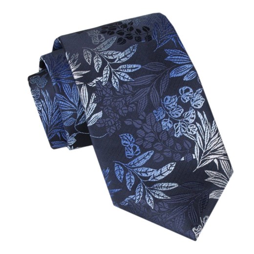 Męski Krawat - Alties - Kwiaty w Odcieniach Niebieskiego KRALTS1042 ze sklepu JegoSzafa.pl w kategorii Krawaty - zdjęcie 165783715