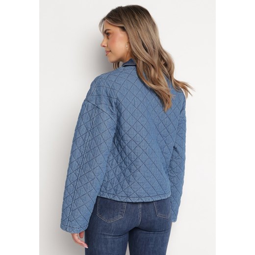 Kurtka damska Born2be bez kaptura krótka jeansowa 