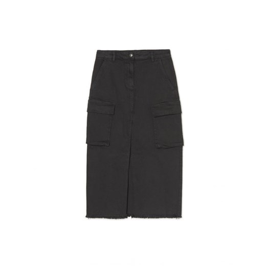 Cropp - Czarna jeansowa spódnica maxi - czarny ze sklepu Cropp w kategorii Spódnice - zdjęcie 165786906