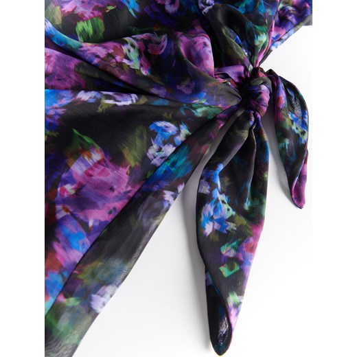 Reserved sukienka z długim rękawem wielokolorowa mini jesienna 