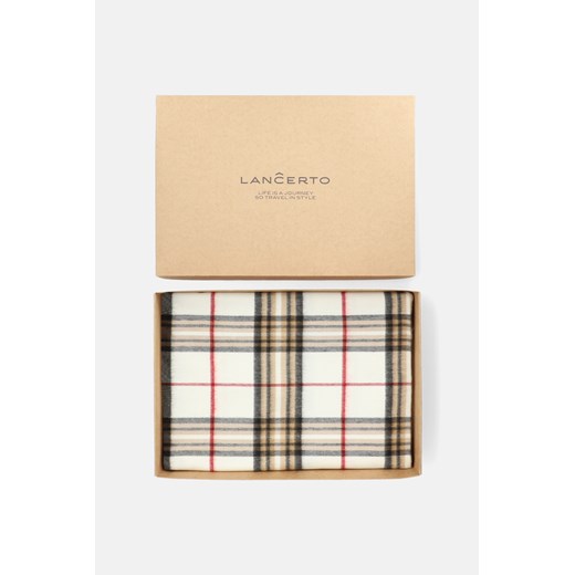 Szal Kremowy w Kratę Tartan Unisex Lancerto wyprzedaż Lancerto S.A.